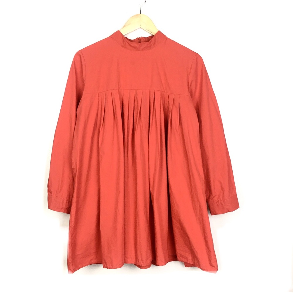 ASOS Red Pleated Baby Doll Cotton dress - Medium
